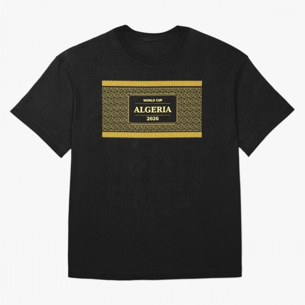 Algeria Football Fan 2026 Black Gold Luxury ¡ª Soccer Fan Gift Classic T-Shirt Carry National Pride through Global Football Passion for FIFA World Cup 2026 Group Stage, Highlighting CR7, France, Champion Mindset, Group Stage Buzz, Knockout Tension