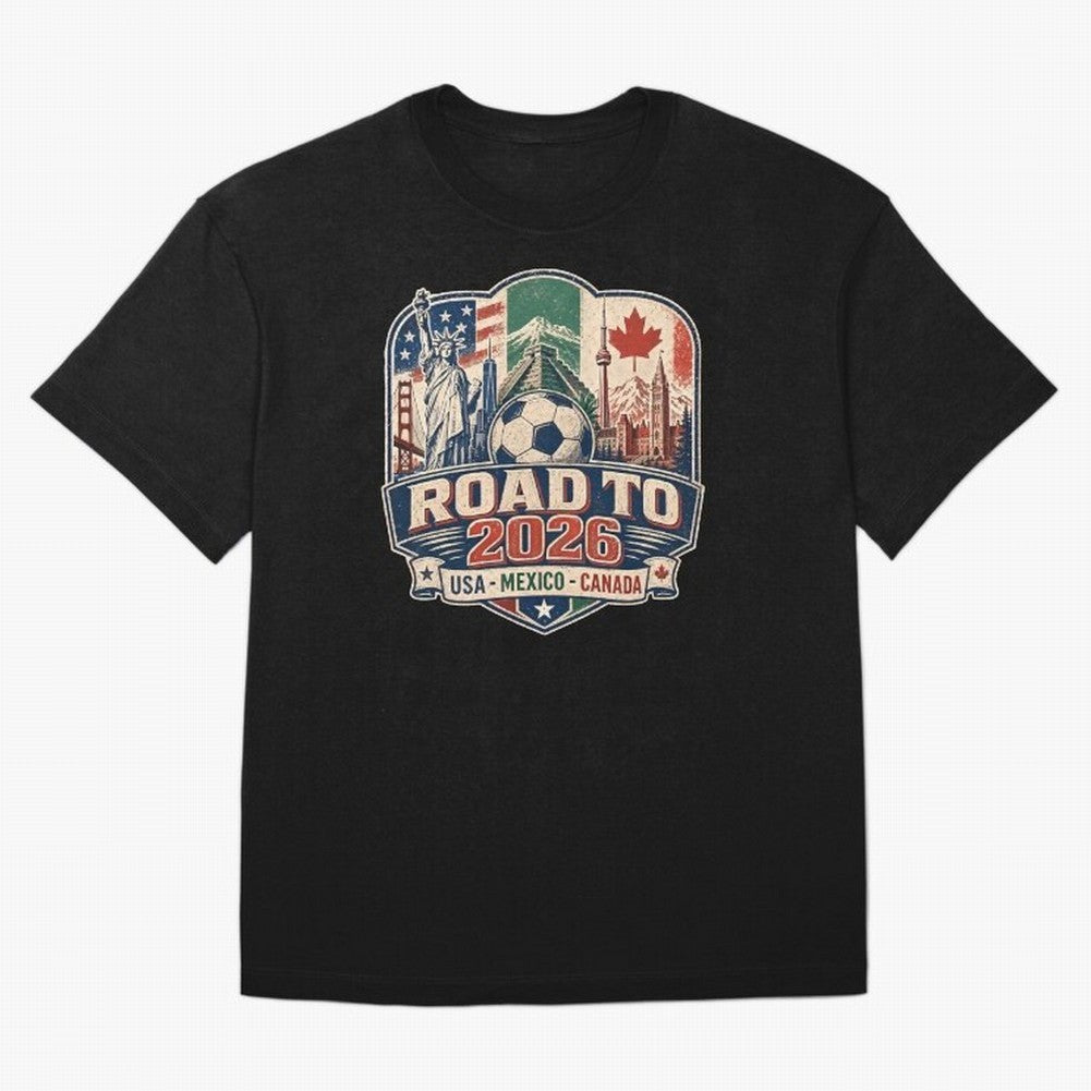 Football 2026 USA Mexico Canada Soccer Championship Fan Art Classic T-Shirt Share the Excitement of FIFA World Cup 2026 Group Stage Highlighting Mbappe, Argentina and Brazil Energy, Football History, Final Match Energy, Crowd Noise and Once in a