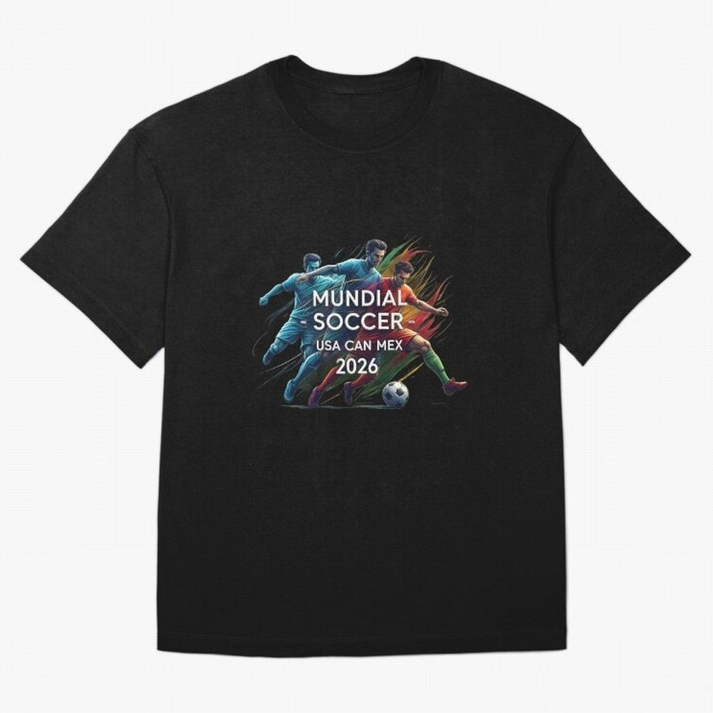 Mundial Soccer 2026 Classic T-Shirt Celebrate Football Dreams Across Global Football Passion for FIFA World Cup 2026 Group Stage, Driven by Messi, Neymar and Mbappe, Brazil, Portugal and Argentina, Goal Celebration Energy, Supporter Heritage,