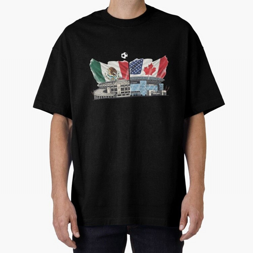 2026 World Cup Opening & Final ¨C Azteca Stadium Mexico & MetLife Stadium USA ¨C Football Design with Mexican, Canadian & US Flags Classic T-Shirt Make Every Match About the FIFA World Cup 2026 Journey through Neymar, Haaland and Cristiano Ronaldo
