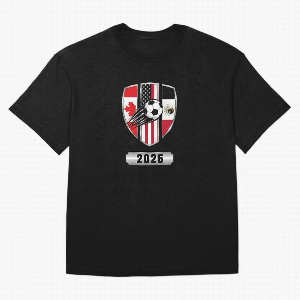 North United America Shield 2026 Cup T-Shirt_82794382 Classic T-Shirt Feel the Trophy Chase of FIFA World Cup 2026 Group Stage for Fans of Messi and Spain and Netherlands, Bringing Soccer Culture, Superstar Moments, National Team Dreams and