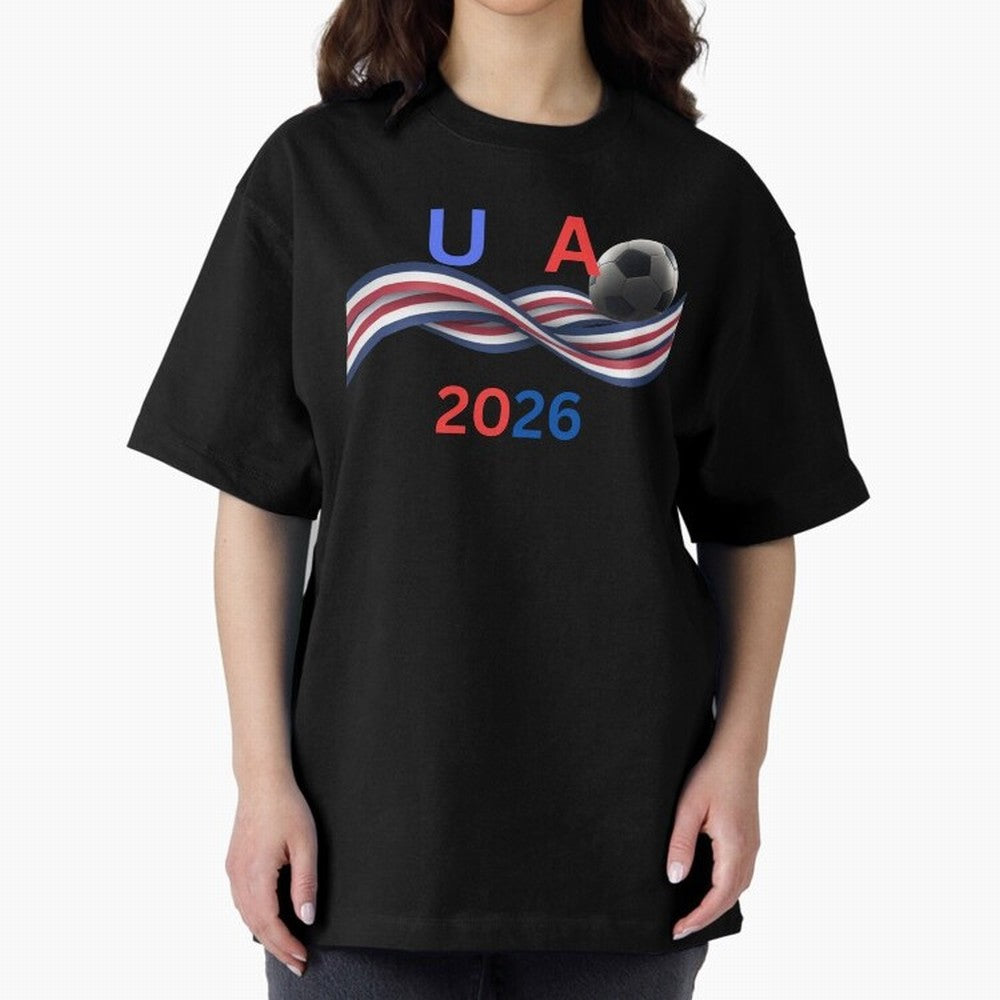 USA 2026 Soccer Ball With Waving Flag - United States Football Team Support? Classic T-Shirt Fuel the Hype around the FIFA World Cup 2026 Journey through CR7 Highlights, Portugal Pride, Match Day Excitement, Supporter Culture, Golden Goals and