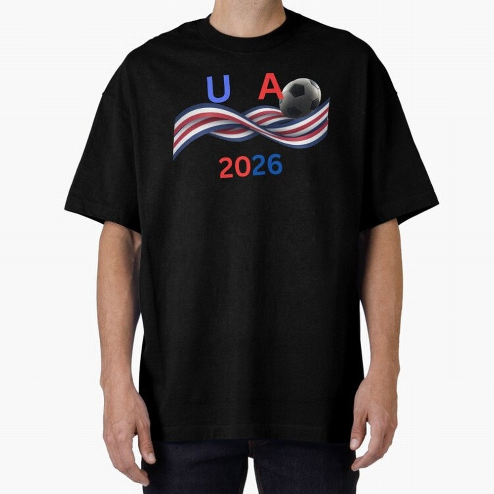 USA 2026 Soccer Ball With Waving Flag - United States Football Team Support? Classic T-Shirt Fuel the Hype around the FIFA World Cup 2026 Journey through CR7 Highlights, Portugal Pride, Match Day Excitement, Supporter Culture, Golden Goals and