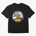 Soccer with various flags Classic T-Shirt Celebrate the Biggest Stage of Match Day Hype around FIFA World Cup 2026, Haaland and Mbappe, Argentina, Football History, Final Match Energy, Crowd Noise and Once in a Lifetime Moments; Perfect for