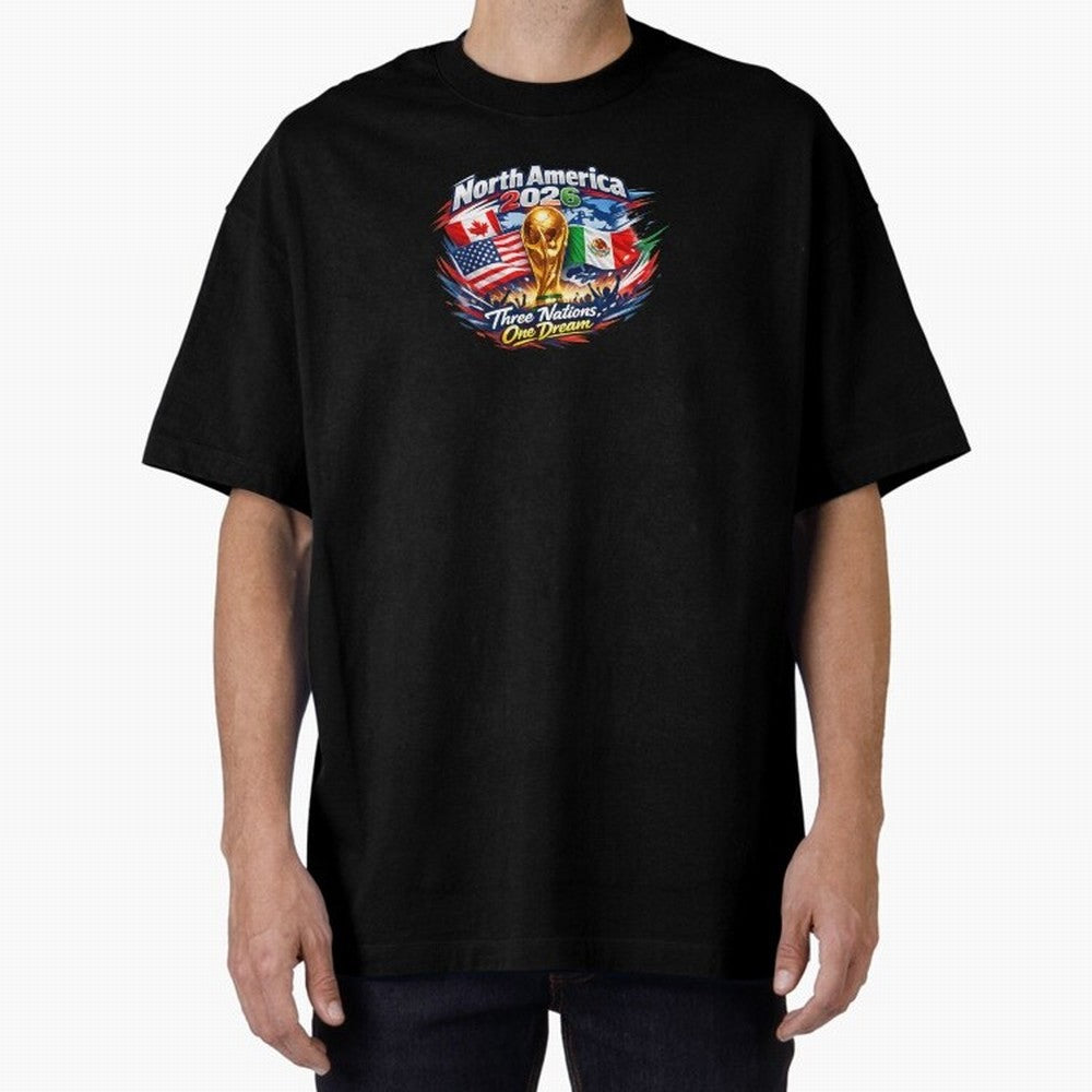 2026 Football Fan Design - North America - Three Nations One Dream Classic T-Shirt Celebrate Fan Culture around FIFA World Cup 2026 Group Stage Connected to Mbappe, France and Portugal Energy, Global Supporter Spirit, Legendary Goals, National