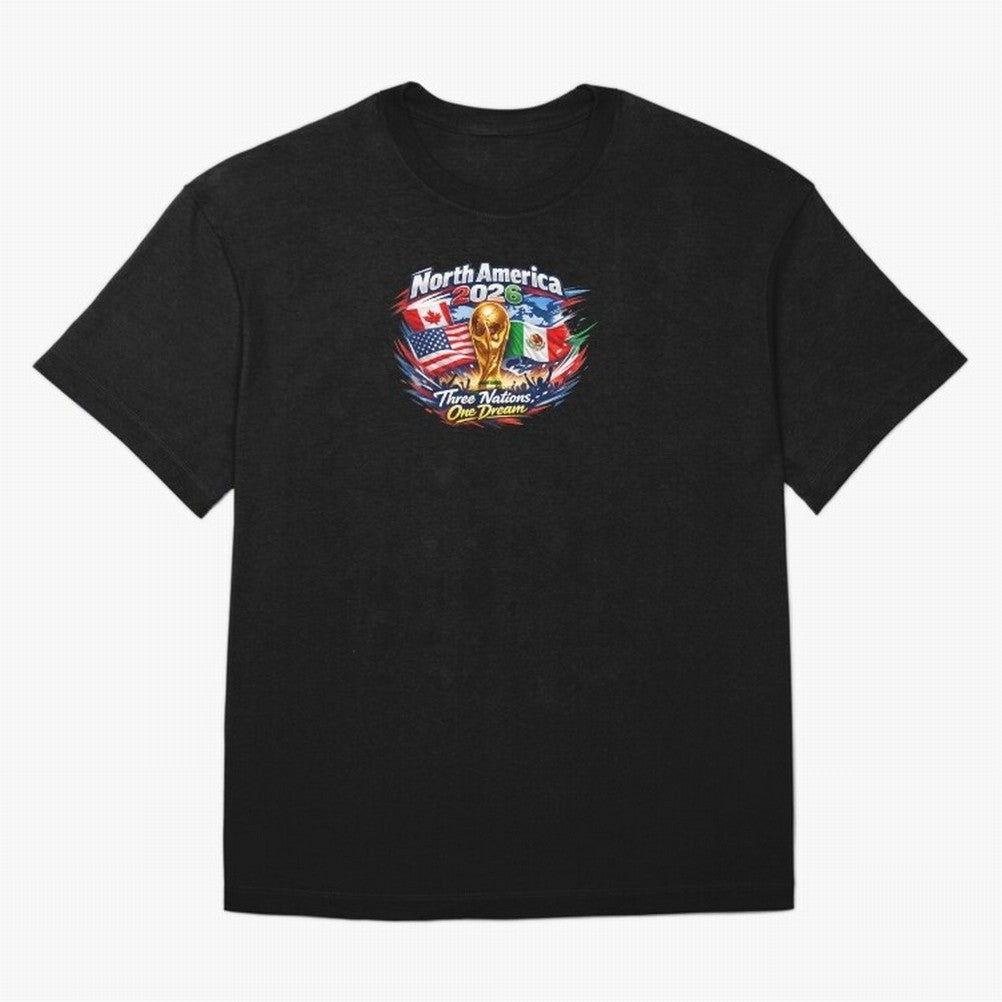 2026 Football Fan Design - North America - Three Nations One Dream Classic T-Shirt Celebrate Fan Culture around FIFA World Cup 2026 Group Stage Connected to Mbappe, France and Portugal Energy, Global Supporter Spirit, Legendary Goals, National