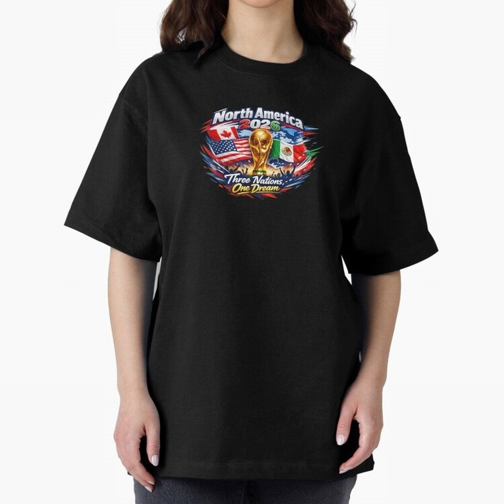 2026 Football Fan Design - North America - Three Nations One Dream Classic T-Shirt Celebrate Fan Culture around FIFA World Cup 2026 Group Stage Connected to Mbappe, France and Portugal Energy, Global Supporter Spirit, Legendary Goals, National