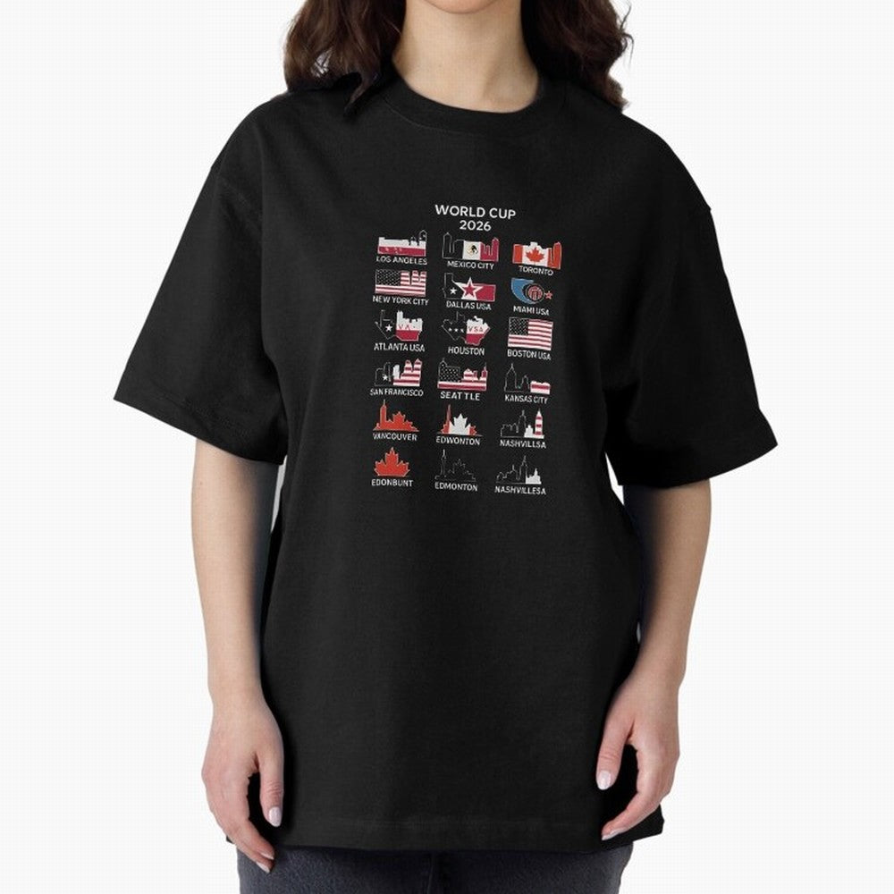 World Cup 2026 Host Cities T-Shirt_84292126 Classic T-Shirt Carry the Colors and Pride of the FIFA World Cup 2026 USA Canada Mexico Journey through Cristiano Ronaldo Highlights, Spain Pride, Fan Favorite Moments, National Team Passion, Big Match