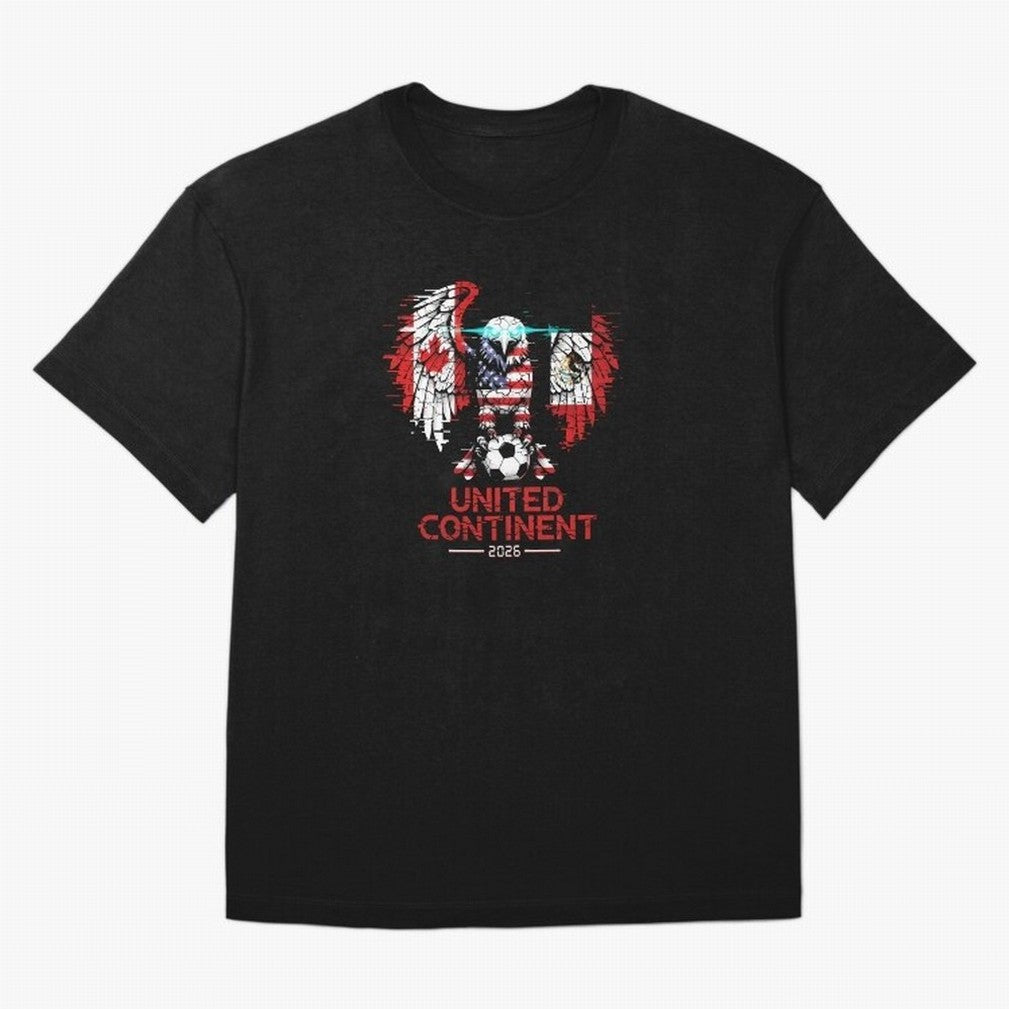 Glitched North America Eagle World Cup Soccer 2026 T-Shirt_83958408 Classic T-Shirt Celebrate National Team Dreams in FIFA World Cup 2026 for Fans of Messi and Cristiano Ronaldo and France, Bringing Game Day Rituals, Football Legends, Country Pride