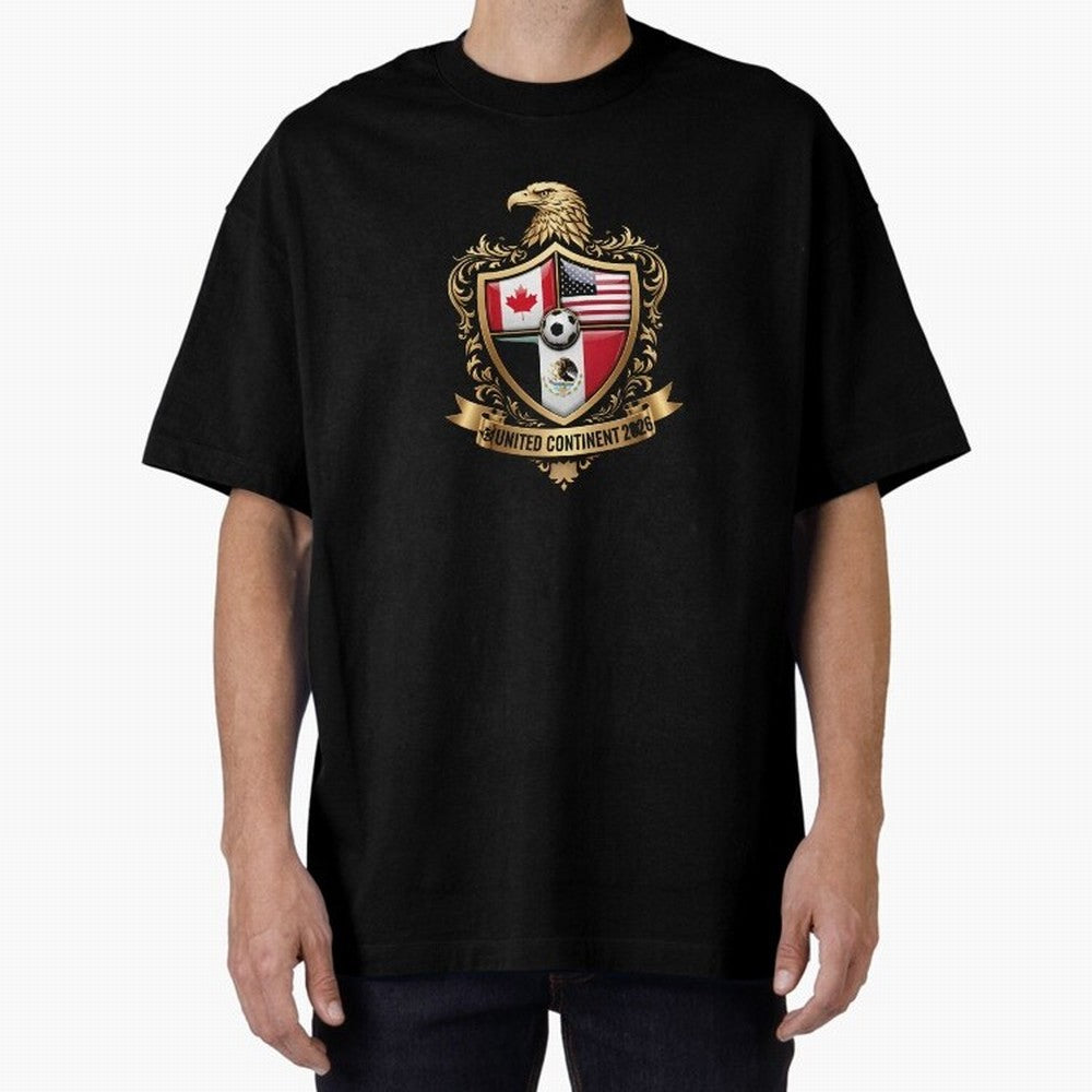 Golden Continental Eagle Soccer World Cup Crest 2026 T-Shirt_83050983 Classic T-Shirt Celebrate Every Goal in FIFA World Cup 2026 Group Stage Made for Messi, CR7 and Mbappe, Portugal, Spain and Germany Energy, Tournament Hype, Historic Matchups,