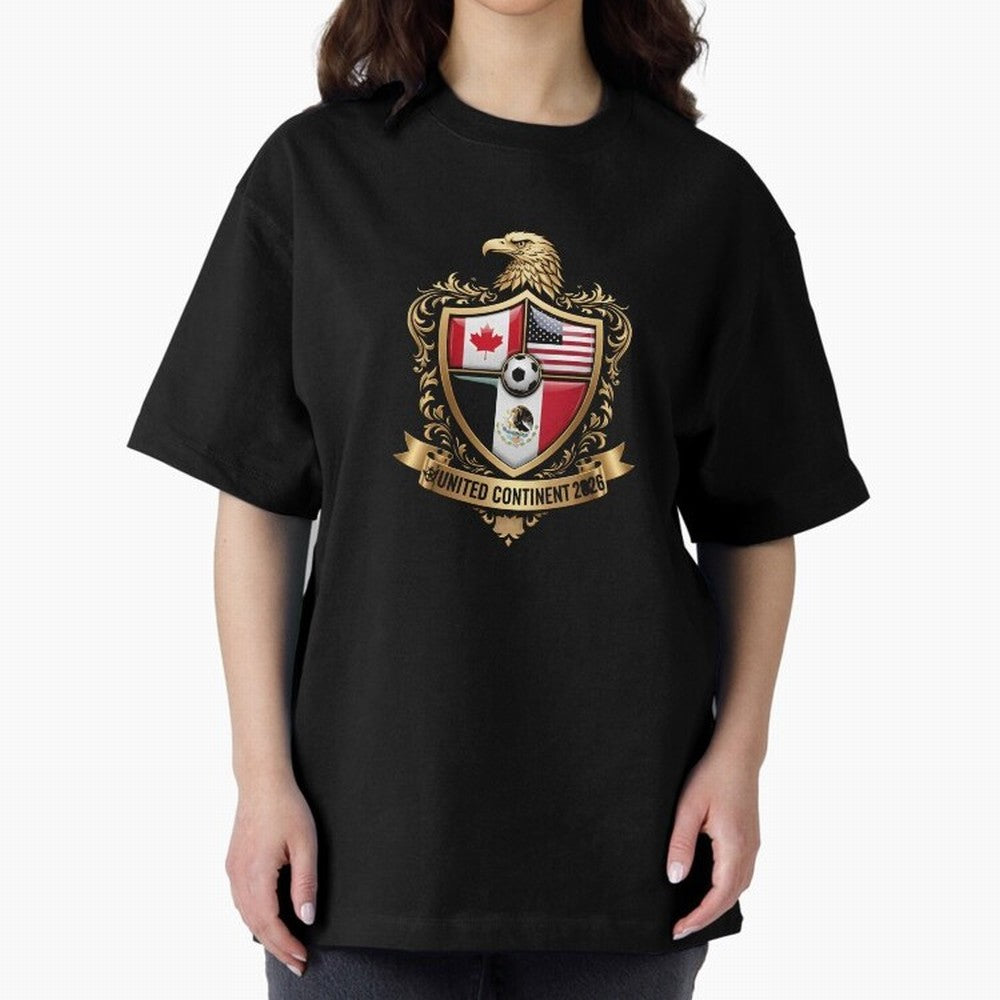 Golden Continental Eagle Soccer World Cup Crest 2026 T-Shirt_83050983 Classic T-Shirt Carry National Pride through Global Football Passion for FIFA World Cup 2026, Centered on Messi, CR7 and Mbappe, Germany, Retro Football Energy, Iconic Rivalries,