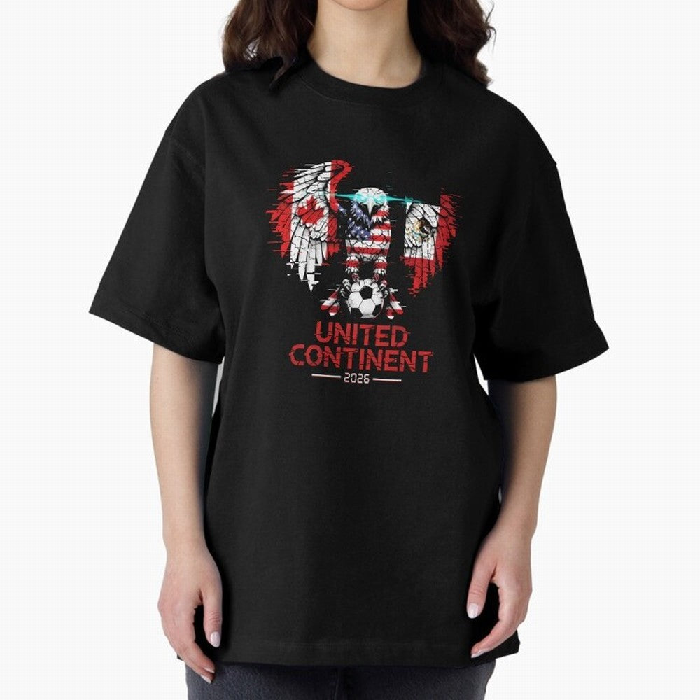 Glitched North America Eagle World Cup Soccer 2026 T-Shirt_83958408 Classic T-Shirt Honor FIFA World Cup 2026 USA Canada Mexico for Fans of CR7 and Brazil, Portugal and Argentina, Bringing Tournament Hype, Historic Matchups, Family Viewing Parties