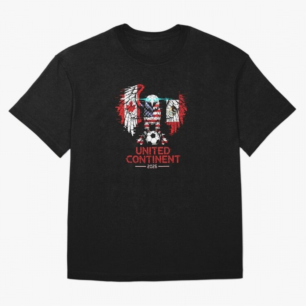 Glitched North America Eagle World Cup Soccer 2026 T-Shirt_83958408 Classic T-Shirt Honor FIFA World Cup 2026 USA Canada Mexico for Fans of CR7 and Brazil, Portugal and Argentina, Bringing Tournament Hype, Historic Matchups, Family Viewing Parties