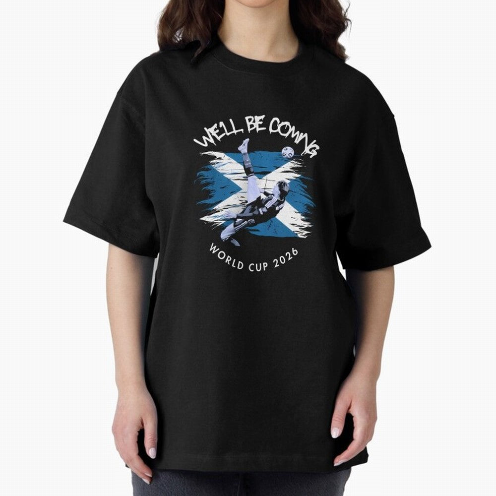 We'll be coming 2026 - Tartan Army Returns T-Shirt_83870751 Classic T-Shirt Represent the FIFA World Cup 2026 Group Stage Journey through Haaland and Mbappe Highlights, Germany Pride, Stadium Memories, Football Loyalty, International Chants and