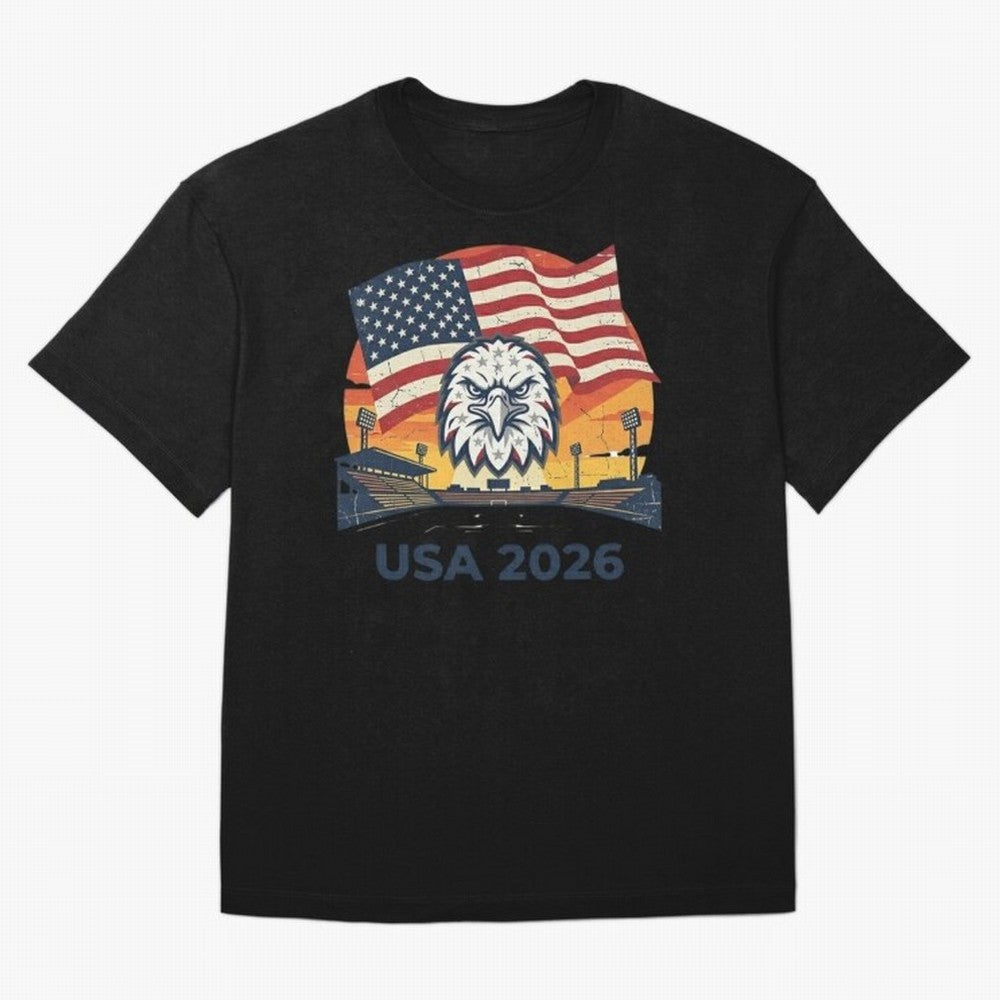 American Eagle 2026 USA World Cup Classic T-Shirt Stand with Match Day Hype around FIFA World Cup 2026, Messi and Cristiano Ronaldo, Netherlands, Match Day Excitement, Supporter Culture, Golden Goals and Global Football Passion; Perfect for