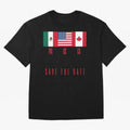 2026 World Cup Opening & Final ¨C Azteca Stadium Mexico & MetLife Stadium USA ¨C Football Design with Mexican, Canadian & US Flags Classic T-Shirt Carry National Pride through FIFA World Cup 2026 Spirit, Inspired by Portugal, Spain and Germany,