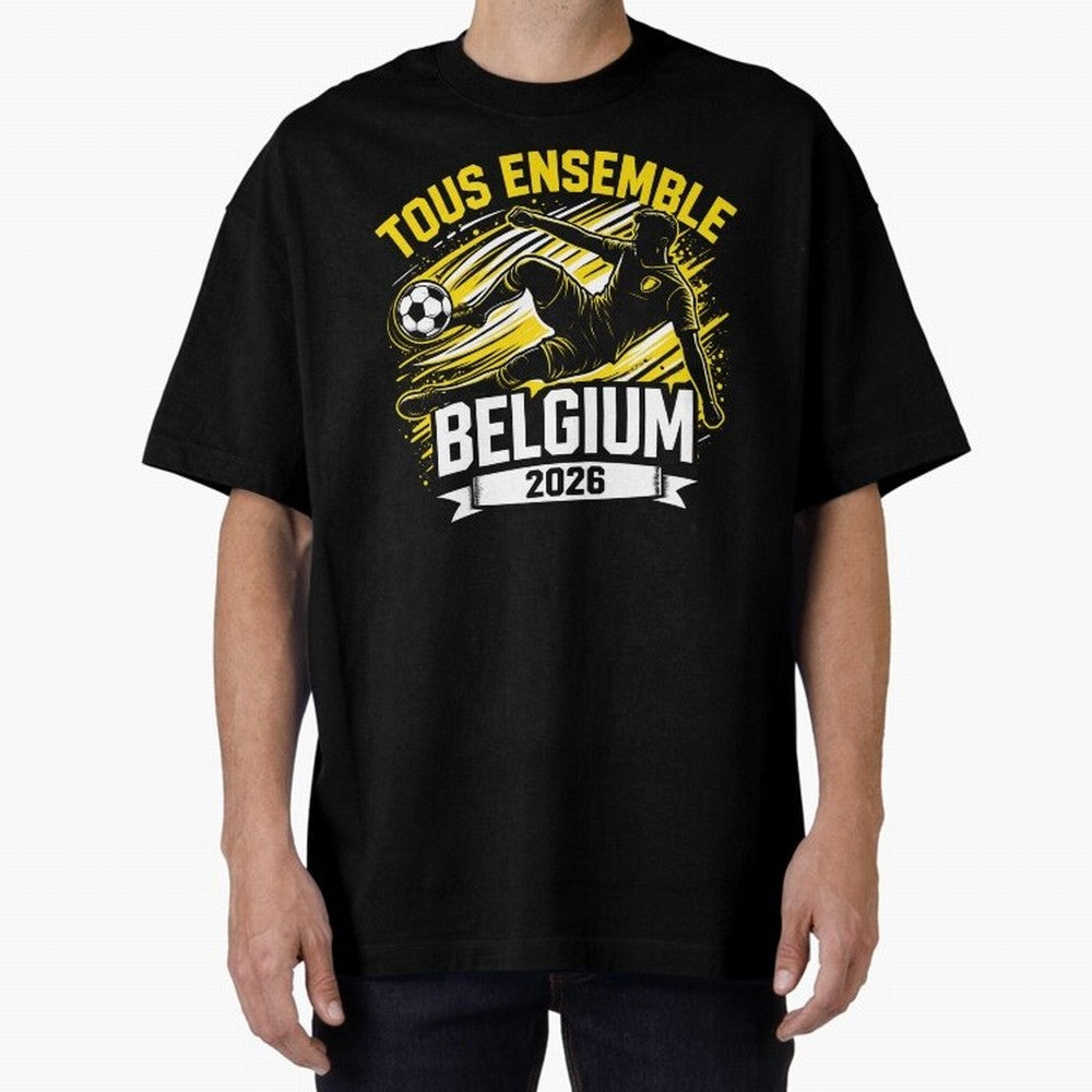 Belgium Fan Art World Cup 2026 Classic T-Shirt Carry National Pride through Global Football Passion for FIFA World Cup 2026 USA Canada Mexico, Inspired by CR7 and Messi, Brazil, Retro Football Energy, Iconic Rivalries, Trophy Chase Drama and