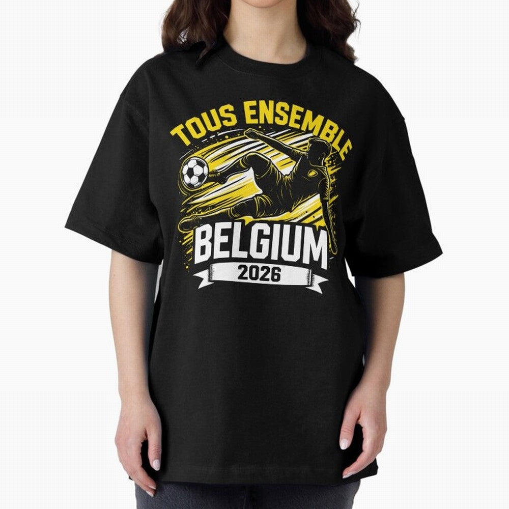 Belgium Fan Art World Cup 2026 Classic T-Shirt Carry National Pride through Global Football Passion for FIFA World Cup 2026 USA Canada Mexico, Inspired by CR7 and Messi, Brazil, Retro Football Energy, Iconic Rivalries, Trophy Chase Drama and