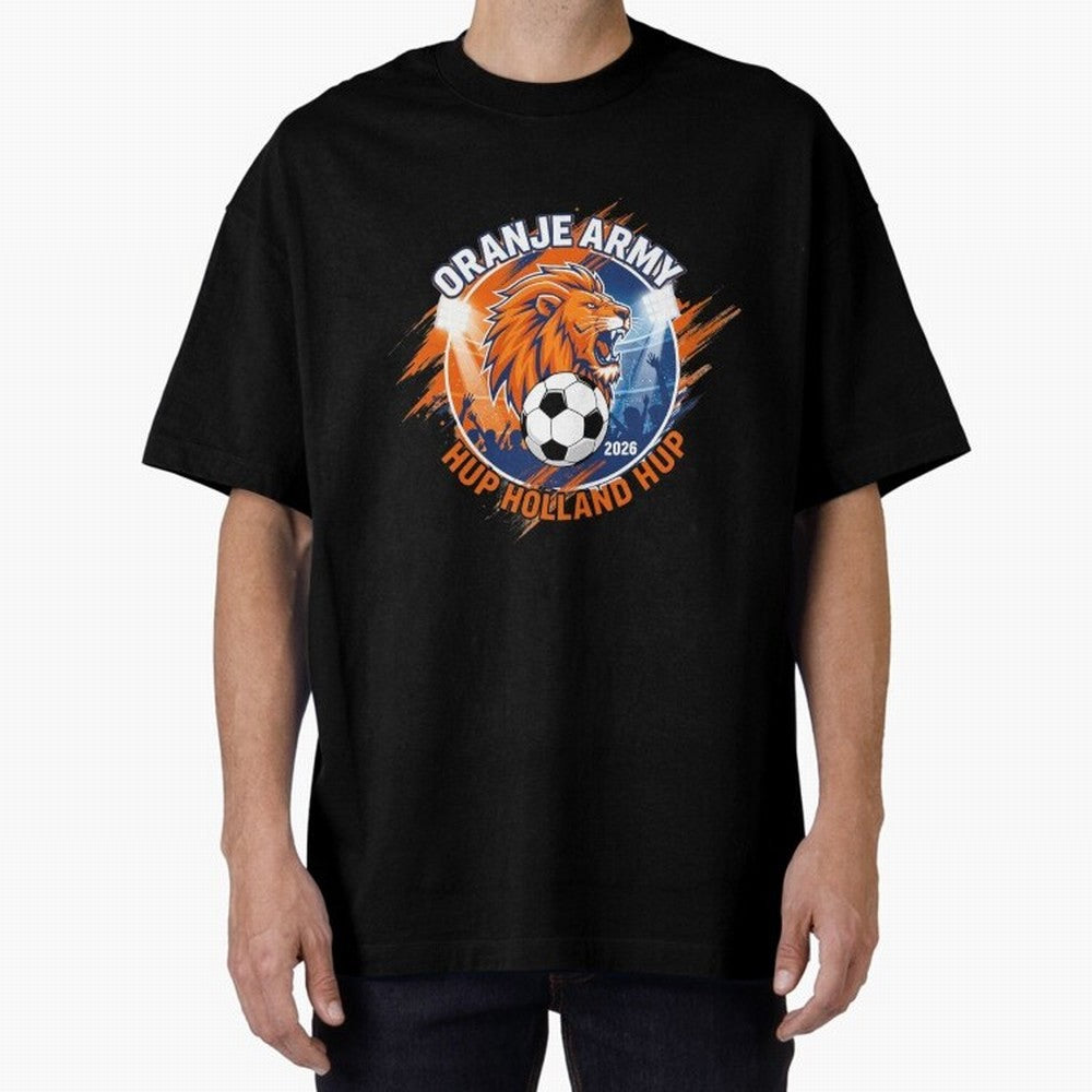 Netherlands World Cup 2026 Fan Art Classic T-Shirt Represent the Passion of Global Football Passion for FIFA World Cup 2026 USA Canada Mexico, Inspired by Messi, Neymar and Mbappe, England and Germany, Championship Spirit, Famous Goals, Roaring
