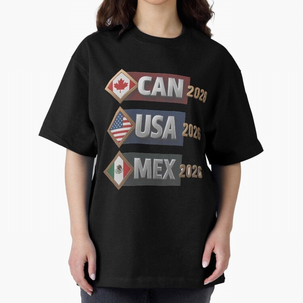 CAN USA MEx 2026 Flags, Canada USA Mexico Soccer Tournament Classic T-Shirt Bring Global Tournament Vibes to FIFA World Cup 2026 Group Stage for Fans of Messi, CR7 and Mbappe and Brazil, Portugal and Argentina, Bringing Football History, Final