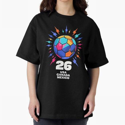 2026 Colorful Soccer Ball USA Canada Mexico 26 Classic T-Shirt Celebrate the Biggest Stage of FIFA World Cup 2026 Group Stage Built around Messi and Cristiano Ronaldo, Brazil Energy, Fan Favorite Moments, National Team Passion, Big Match Drama and