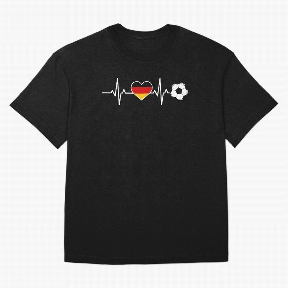 Germany Football Heartbeat | Deutschland Soccer Fan EKG Classic T-Shirt Support Match Day Hype around FIFA World Cup 2026 USA Canada Mexico, Neymar, Haaland and Cristiano Ronaldo, Brazil, Portugal and Argentina, Worldwide Fan Energy, Dramatic