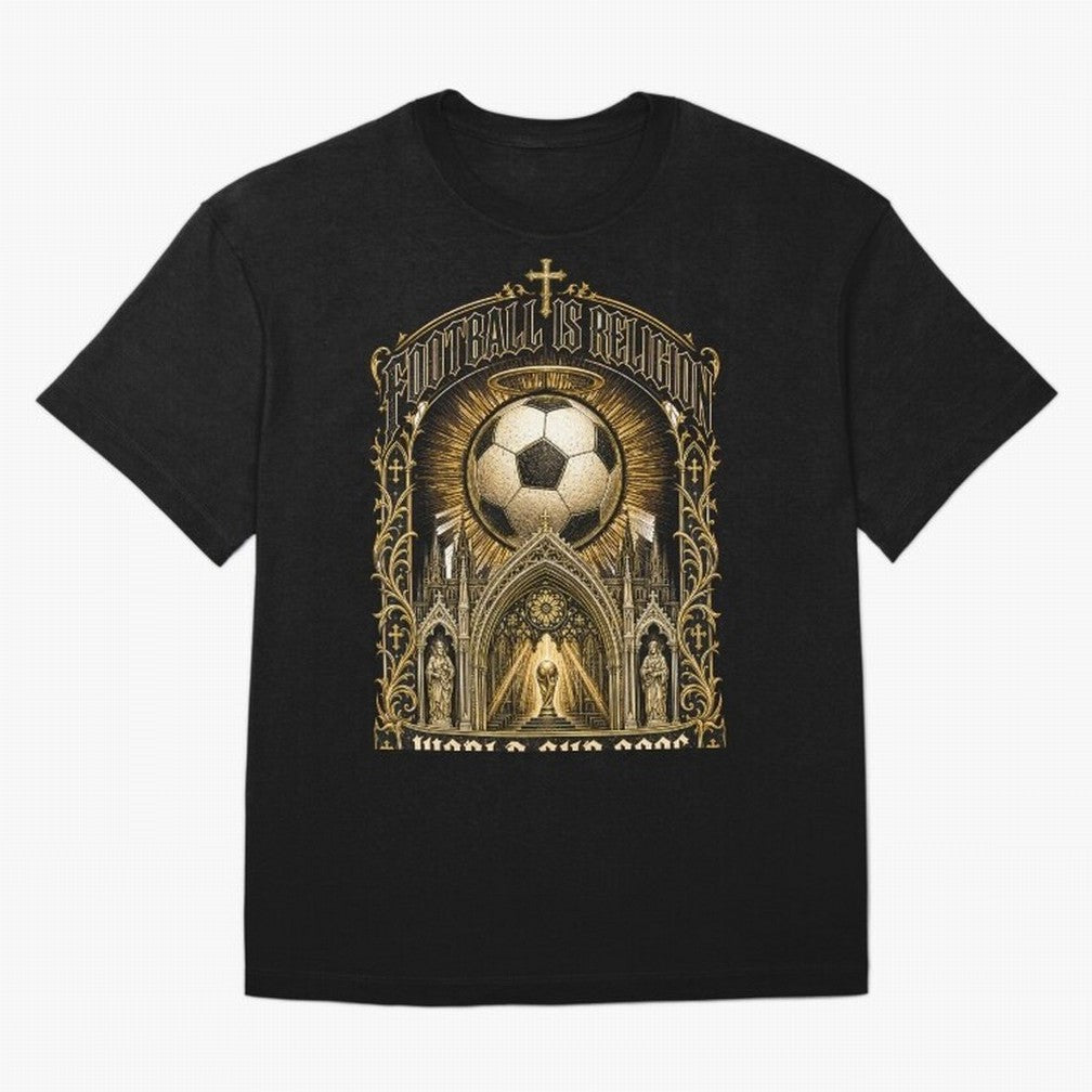 Football Is Religion World Cup 2026 Soccer T-Shirt Classic T-Shirt Relive Legendary Nights from FIFA World Cup 2026 Group Stage Celebrating CR7 and Messi, England and Germany Energy, Sports Nostalgia, International Competition, Famous Players and