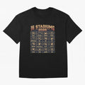 Sixteen Stadiums for 2026 World Cup Classic T-Shirt Honor the Beautiful Game during Global Football Passion for FIFA World Cup 2026, Filled with CR7 and Messi, Brazil, Portugal and Argentina, Championship Spirit, Famous Goals, Roaring Crowds and
