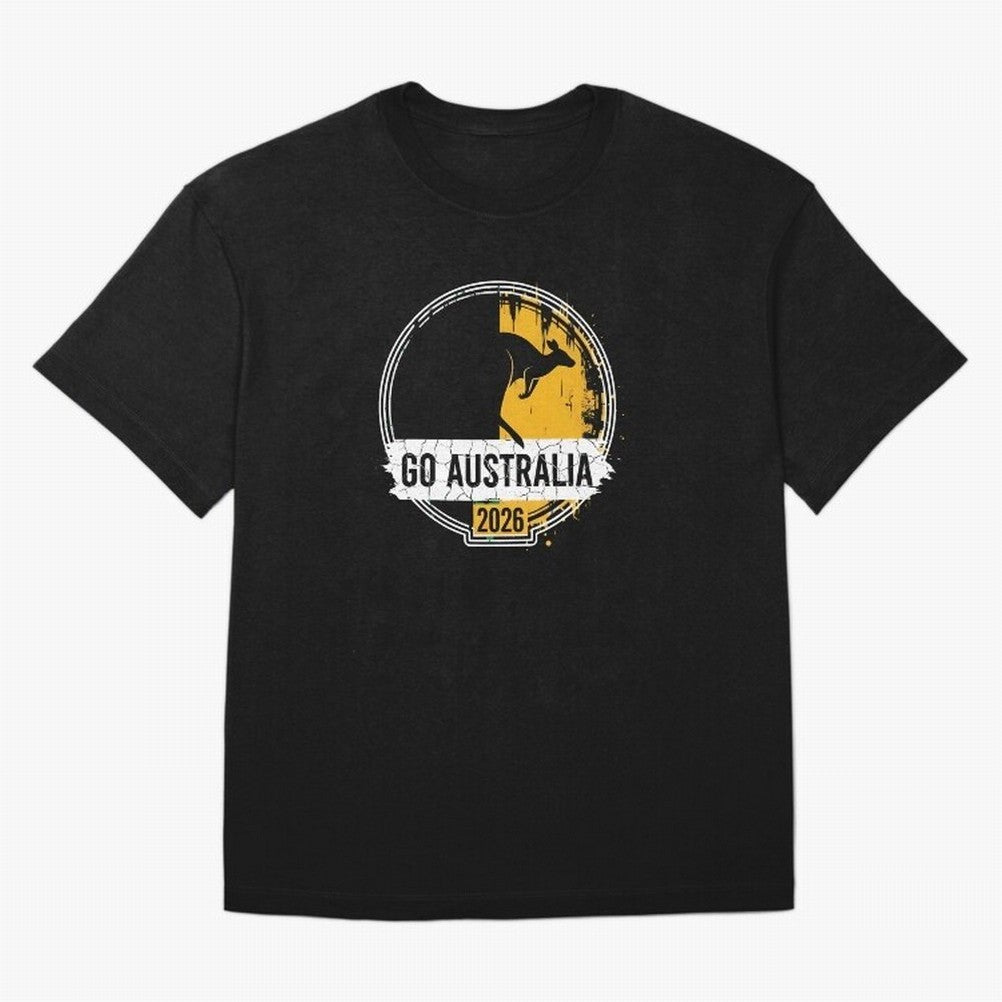 Golden Green Kangaroo Emblem Go Australia 2026 Supporter Design T-Shirt_83662099 Classic T-Shirt Fuel Your Fan Pride for FIFA World Cup 2026 USA Canada Mexico for Fans of Neymar, Haaland and Cristiano Ronaldo and France, Bringing Classic Soccer