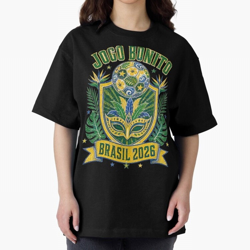 Jogo Bonito Brasil 2026 World Cup Soccer T-Shirt Classic T-Shirt Celebrate National Team Dreams in FIFA World Cup 2026 for Fans of CR7 and Spain and Netherlands, Bringing Football Passion, Legendary Performances, Festival Vibes and Supporter
