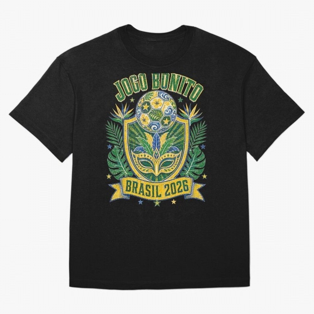 Jogo Bonito Brasil 2026 World Cup Soccer T-Shirt Classic T-Shirt Celebrate National Team Dreams in FIFA World Cup 2026 for Fans of CR7 and Spain and Netherlands, Bringing Football Passion, Legendary Performances, Festival Vibes and Supporter