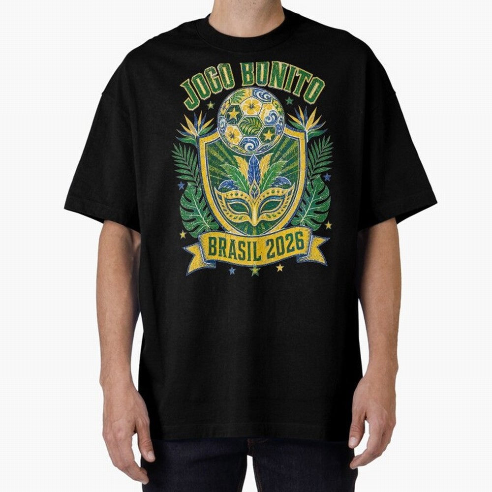 Jogo Bonito Brasil 2026 World Cup Soccer T-Shirt Classic T-Shirt Celebrate National Team Dreams in FIFA World Cup 2026 for Fans of CR7 and Spain and Netherlands, Bringing Football Passion, Legendary Performances, Festival Vibes and Supporter
