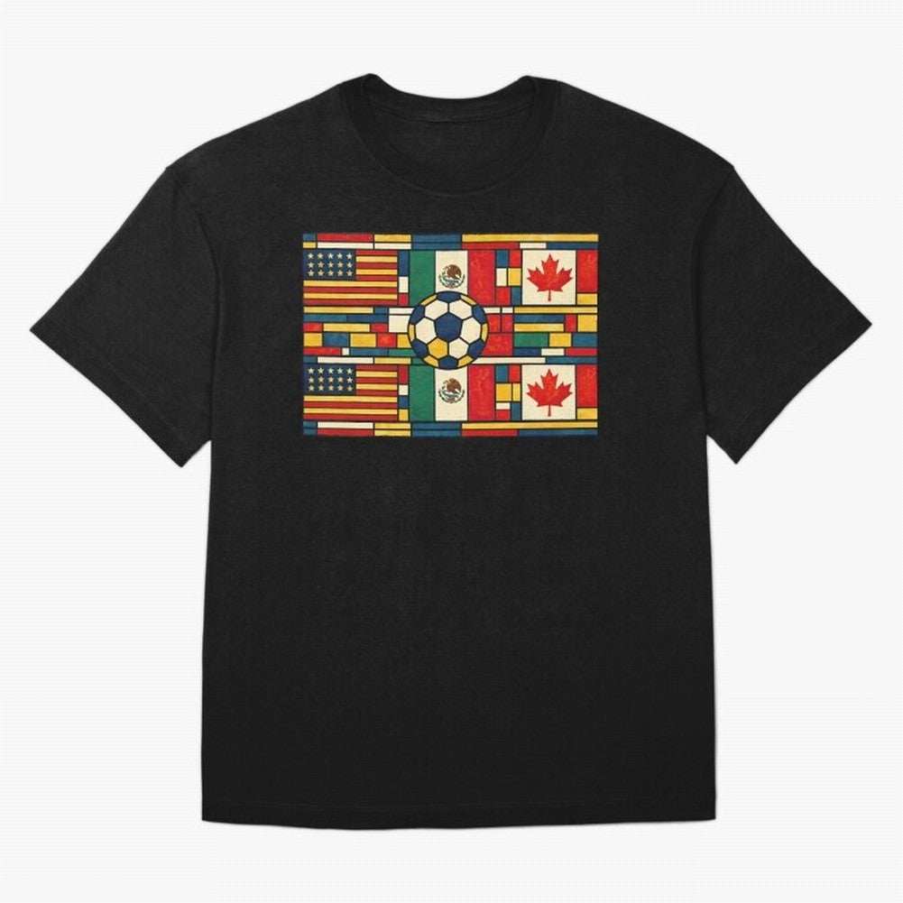 North American Football Flags World Cup Inspired Classic T-Shirt Enjoy the FIFA World Cup 2026 USA Canada Mexico Journey through Haaland Highlights, Brazil Pride, Soccer Culture, Superstar Moments, National Team Dreams and Competitive Fire; Created