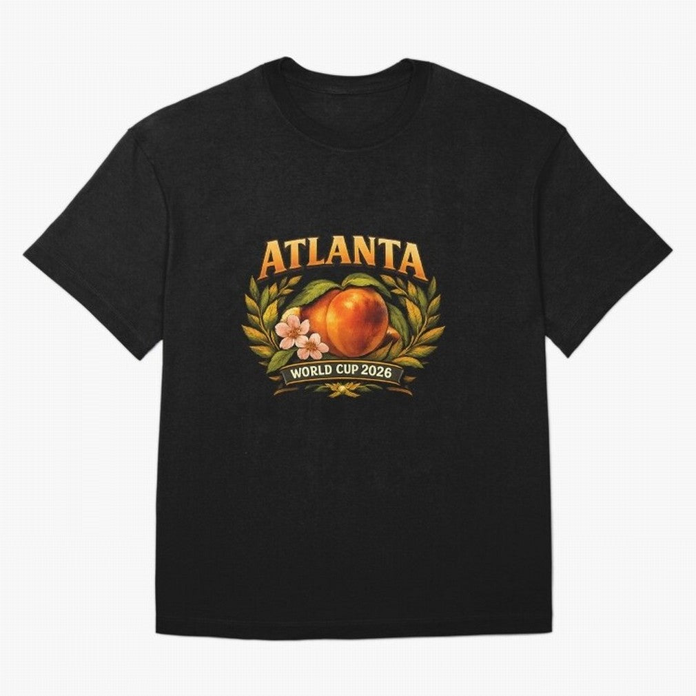 Atlanta 2026 World Cup Host City ¡ª Georgia Peach Laurel Wreath Classic T-Shirt Show Fan Pride Across FIFA World Cup 2026 for Fans of Neymar and Netherlands, Bringing Fan Favorite Moments, National Team Passion, Big Match Drama and Soccer History;