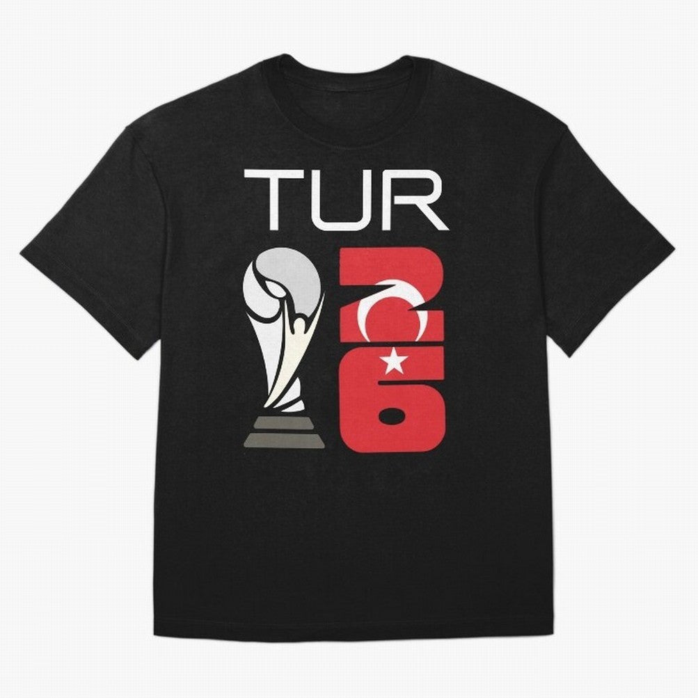 Turkey 2026 Soccer World Cup Trophy Turkish Flag Design Classic T-Shirt Support FIFA World Cup 2026 Group Stage Centered on Haaland and Mbappe, Spain and Netherlands Energy, Football Festival Excitement, Trophy Ambitions, Country Rivalries and Star