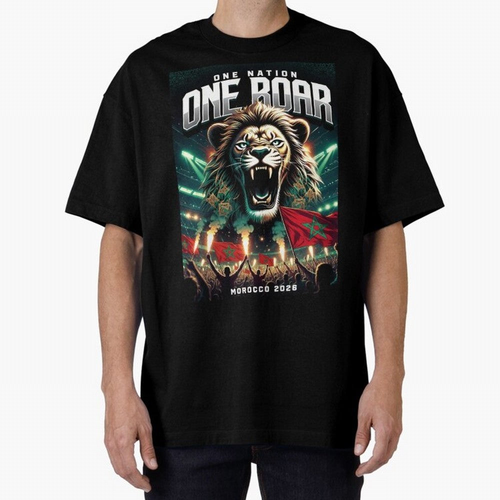 Morocco Football Team - One Nation, One Roar Classic T-Shirt Make Game Day About Global Football Passion for FIFA World Cup 2026 USA Canada Mexico, Celebrating Neymar, England, France and Netherlands, Champion Mindset, Group Stage Buzz, Knockout