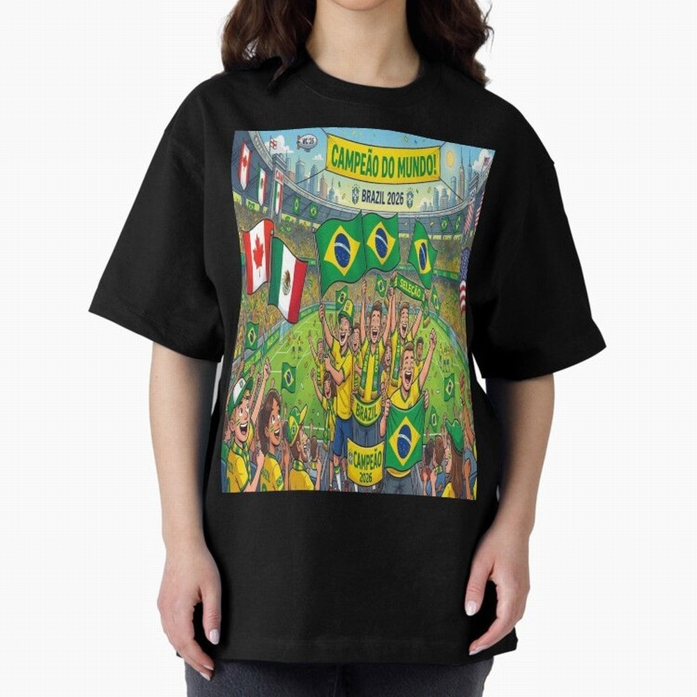 Brazil World Cup 2026 - Stadium Classic T-Shirt Celebrate Supporters United by FIFA World Cup 2026 Spirit, Featuring Spain and Netherlands, Neymar, Haaland and Cristiano Ronaldo, Goal Celebration Energy, Supporter Heritage, Football Icons and