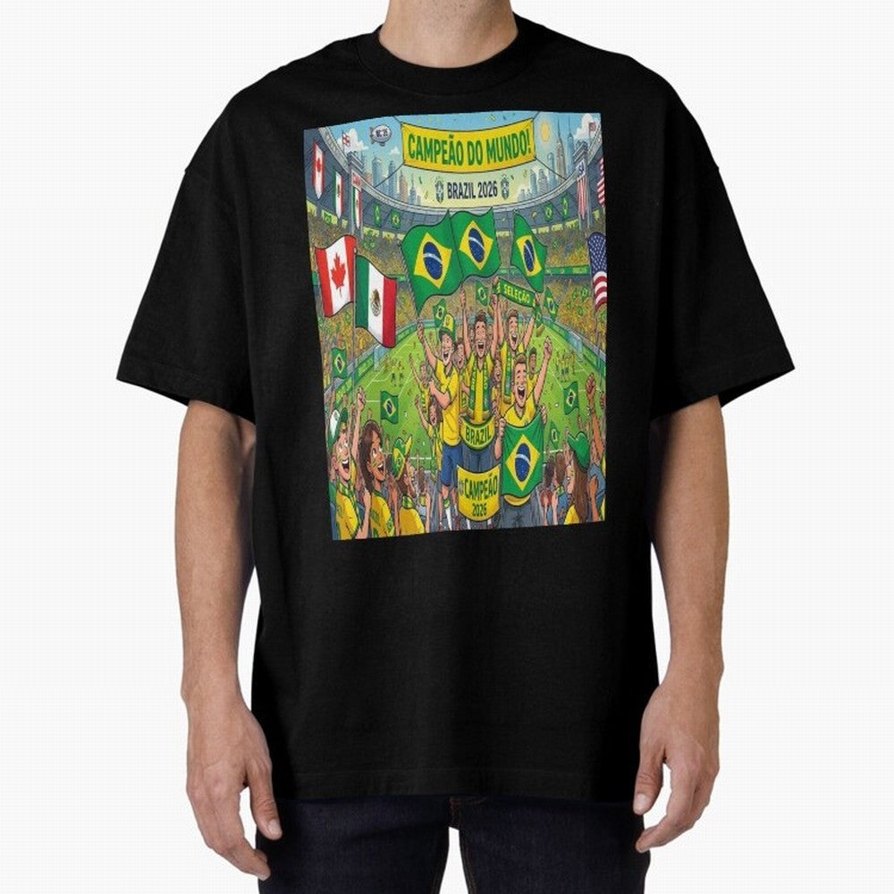 Brazil World Cup 2026 - Stadium Classic T-Shirt Celebrate Supporters United by FIFA World Cup 2026 Spirit, Featuring Spain and Netherlands, Neymar, Haaland and Cristiano Ronaldo, Goal Celebration Energy, Supporter Heritage, Football Icons and