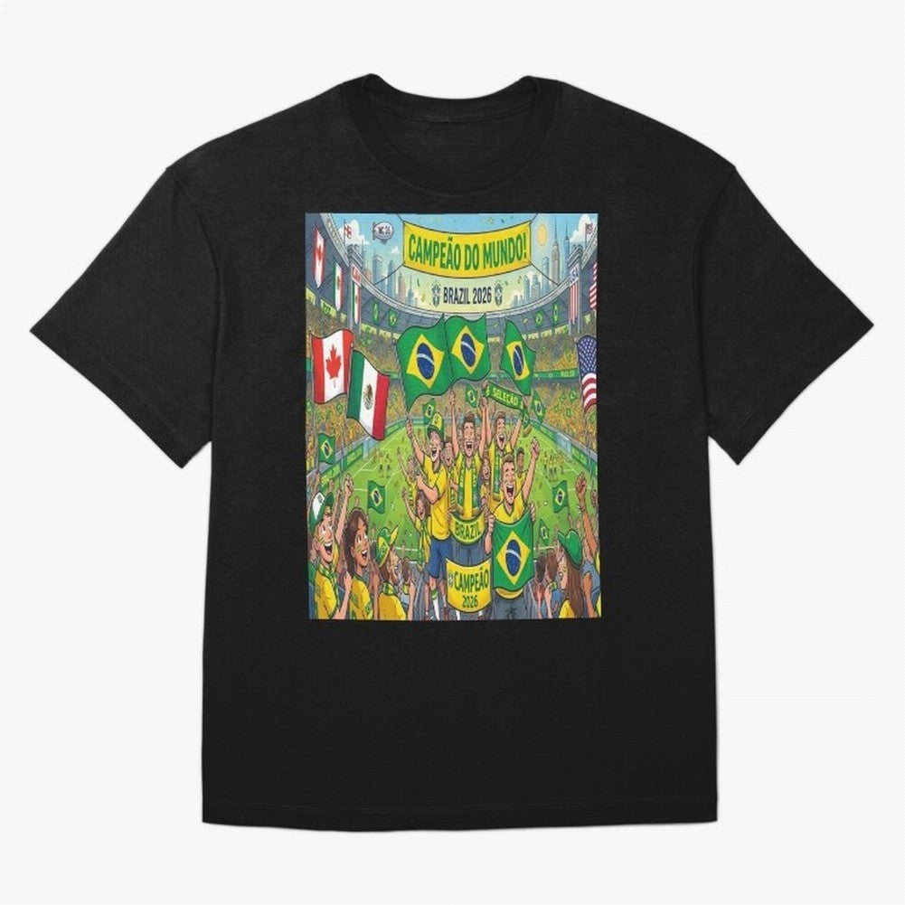Brazil World Cup 2026 - Stadium Classic T-Shirt Celebrate Supporters United by FIFA World Cup 2026 Spirit, Featuring Spain and Netherlands, Neymar, Haaland and Cristiano Ronaldo, Goal Celebration Energy, Supporter Heritage, Football Icons and