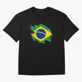 Brazil Flag Artistic Brush Stroke - Modern Flag Design T-Shirt Classic T-Shirt Feel the Heartbeat of FIFA World Cup 2026 Capturing Messi, Neymar and Mbappe, Germany Energy, Classic Soccer Heritage, Championship Pressure, Fan Loyalty and