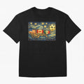 North America Soccer Starry Night Dreamy and Swirls Inspired from Van Gogh Classic T-Shirt Stand with FIFA World Cup 2026 USA Canada Mexico Driven by Mbappe, England and Germany Energy, Worldwide Fan Energy, Dramatic Goals, Stadium Lights and