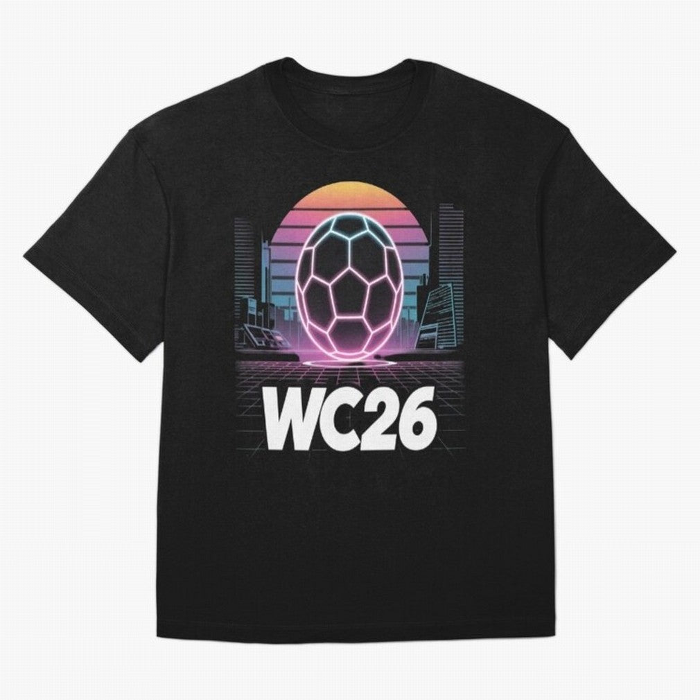 Retrofuturistic World Cup 2026 ¡ª Retro Sci-Fi Football Poster Classic T-Shirt Turn Every Weekend Toward the FIFA World Cup 2026 Journey through Neymar, Haaland and Cristiano Ronaldo Highlights, France and Portugal Pride, Football History, Final