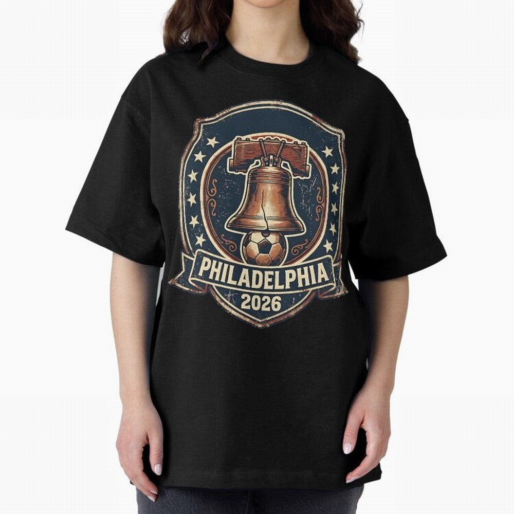 Philadelphia 2026 World Cup Host City Vintage Football Badge ¡ª Liberty Bell Soccer Crest Classic T-Shirt Build FIFA World Cup 2026 for Fans of Neymar and Germany, Bringing Football Passion, Legendary Performances, Festival Vibes and Supporter