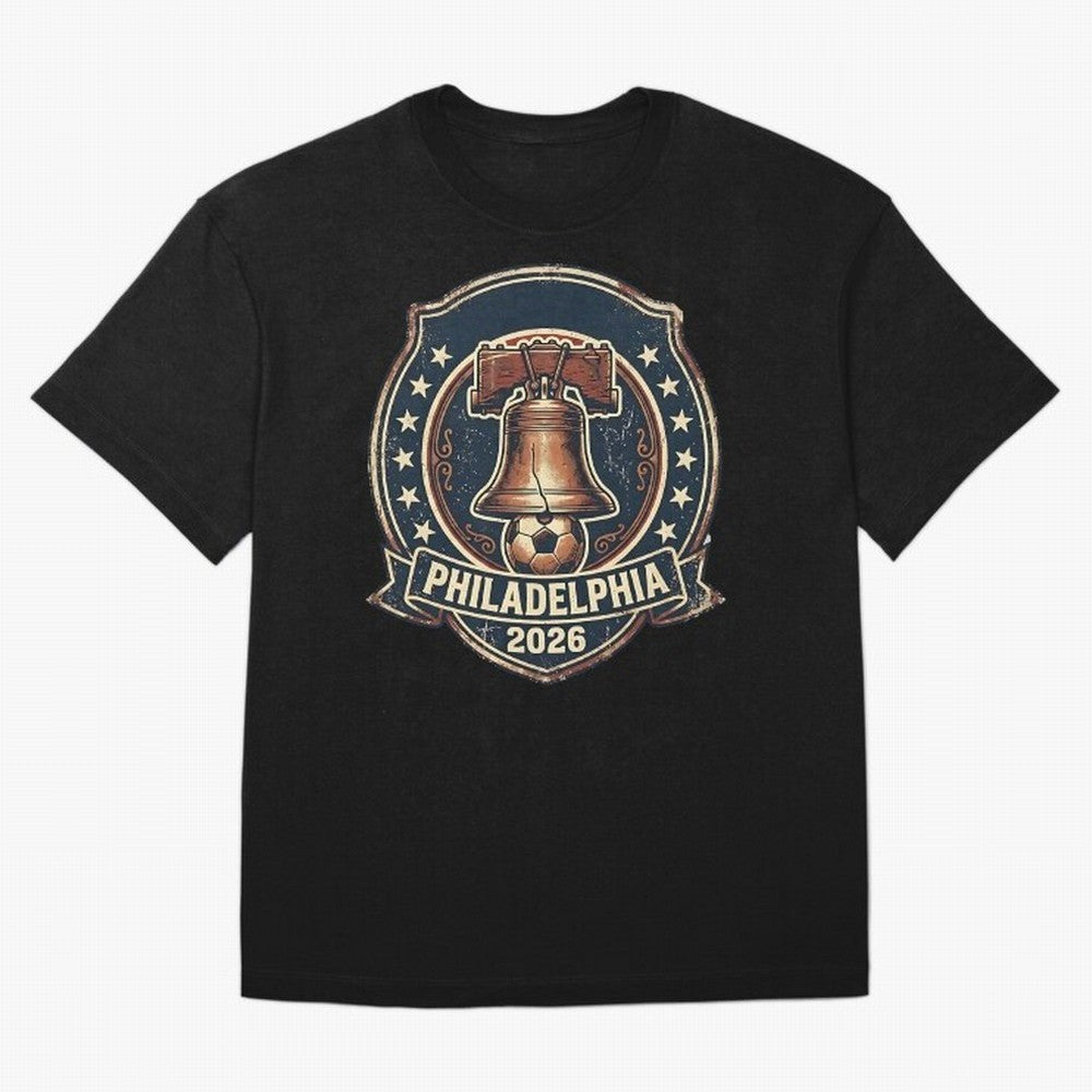 Philadelphia 2026 World Cup Host City Vintage Football Badge ¡ª Liberty Bell Soccer Crest Classic T-Shirt Build FIFA World Cup 2026 for Fans of Neymar and Germany, Bringing Football Passion, Legendary Performances, Festival Vibes and Supporter