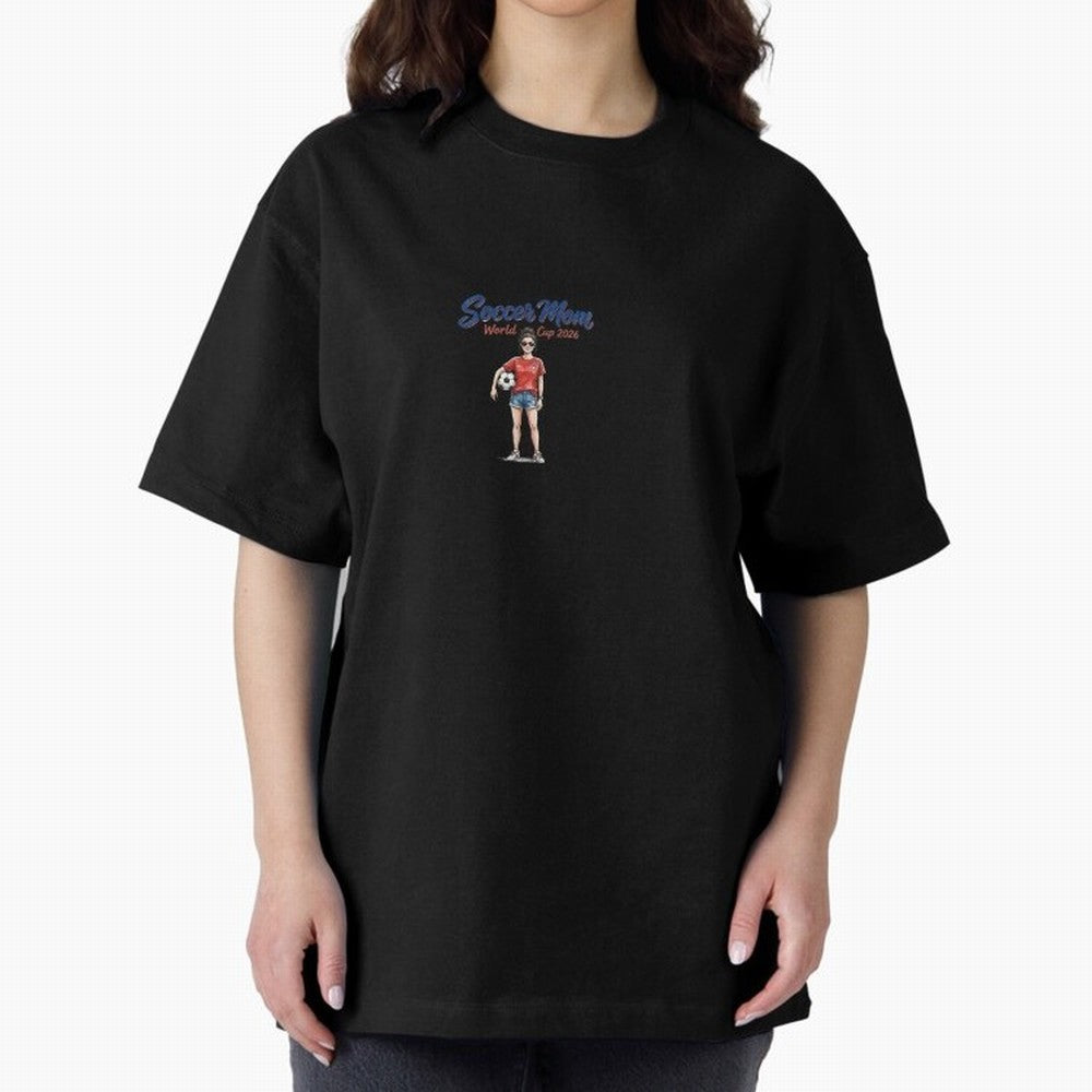 Soccer Mom World Cup 2026 | Football Mom Illustration Classic T-Shirt Support Global Football Passion for FIFA World Cup 2026, Highlighting CR7, Argentina, France and Brazil, Champion Mindset, Group Stage Buzz, Knockout Tension and Passionate Fan