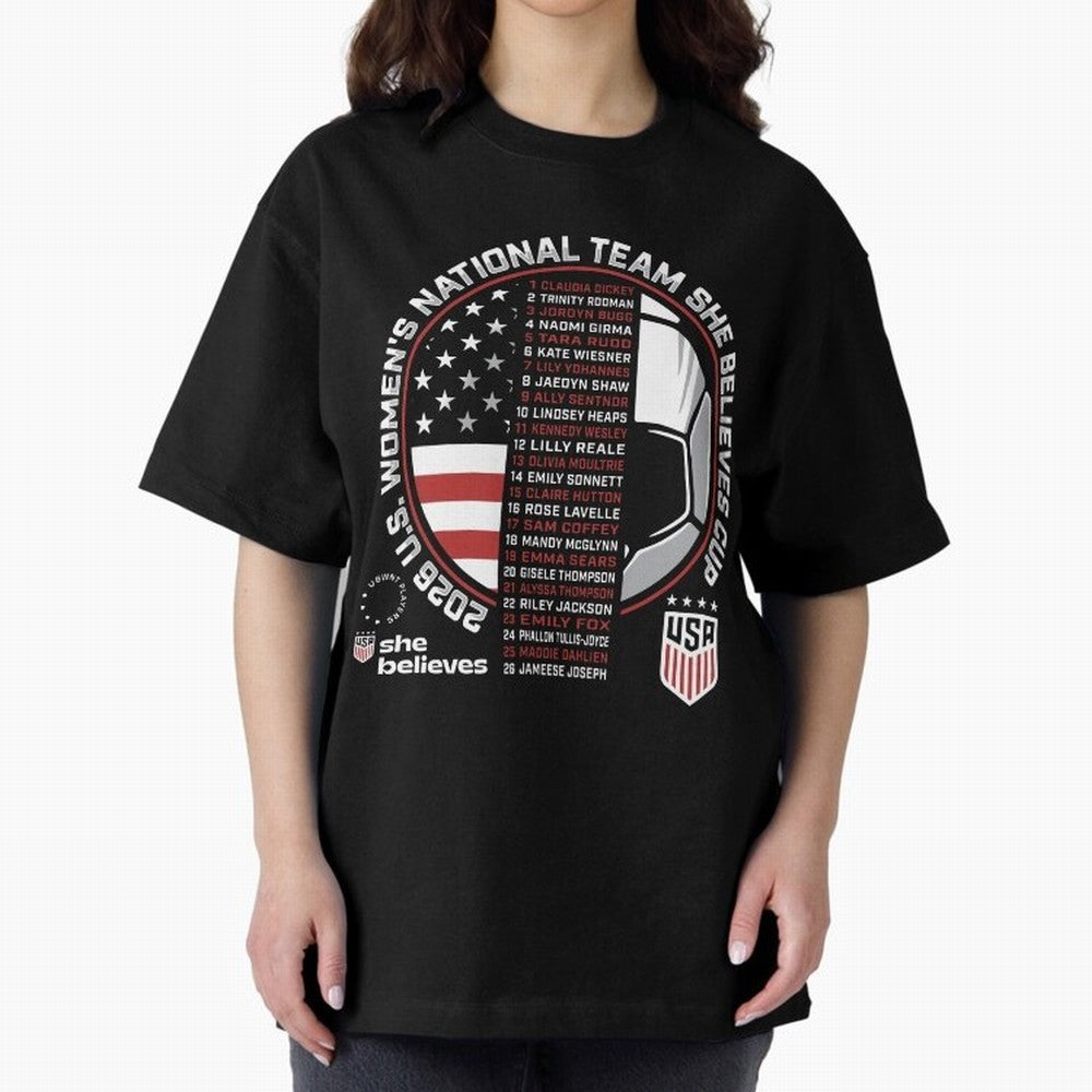 She Believes Cup Champions U.S. Women¡¯s National Soccer Team 2026 Classic T-Shirt Follow Every Goal of Match Day Hype around FIFA World Cup 2026 USA Canada Mexico, Mbappe, Portugal, Match Day Excitement, Supporter Culture, Golden Goals and Global