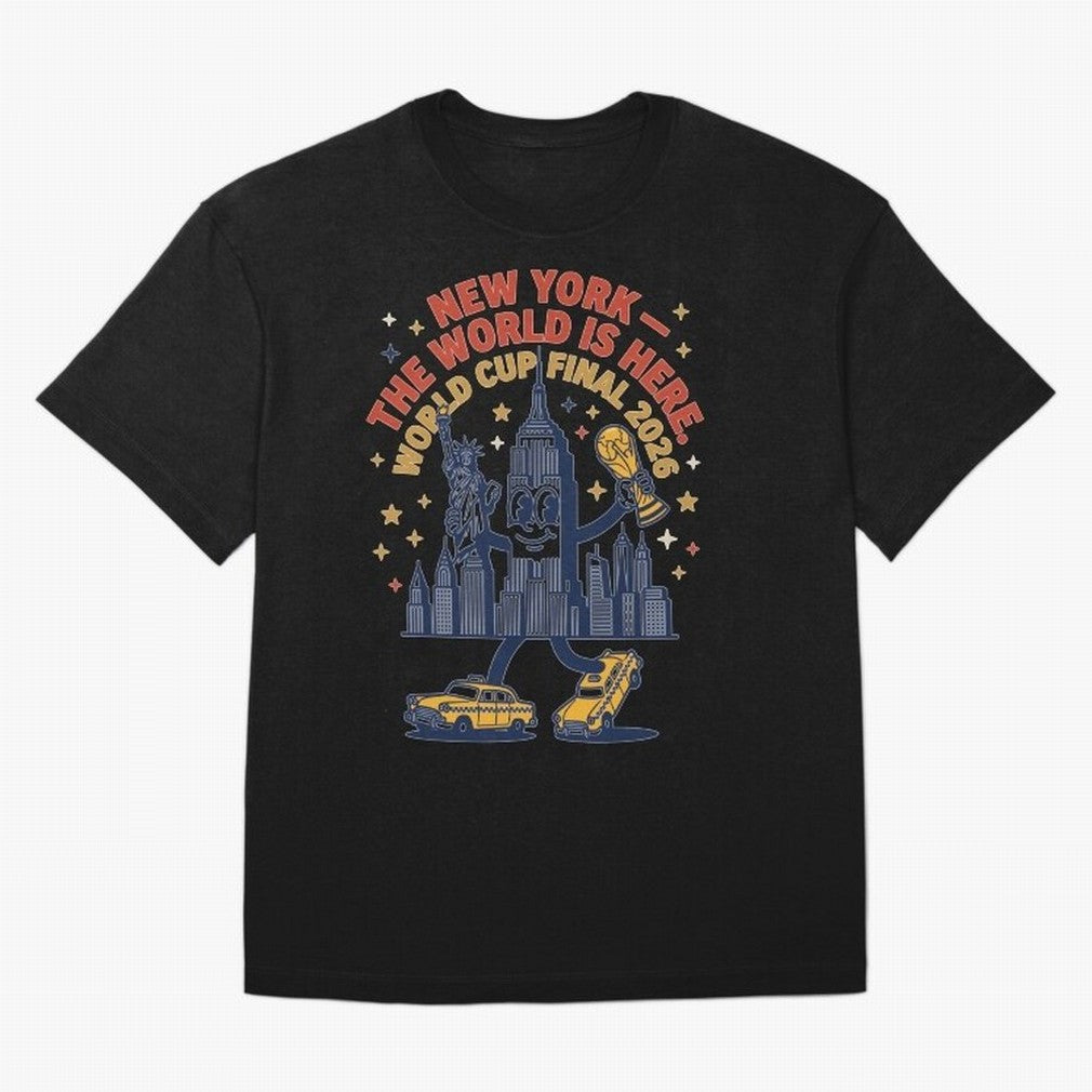 New York World Cup Final ¡ª The World Is Here V1 Classic T-Shirt Feel the Trophy Chase of Match Day Hype around FIFA World Cup 2026, Messi, CR7 and Mbappe, Spain and Netherlands, Fan Favorite Moments, National Team Passion, Big Match Drama and