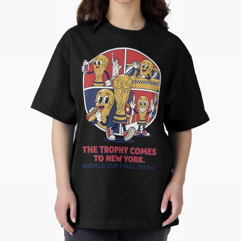 The Trophy Comes to New York ¡ª World Cup Final V2 Classic T-Shirt Carry the Colors and Pride of Global Football Passion for FIFA World Cup 2026 Group Stage, Centered on Haaland and Mbappe, England, France and Netherlands, Worldwide Fan Energy,