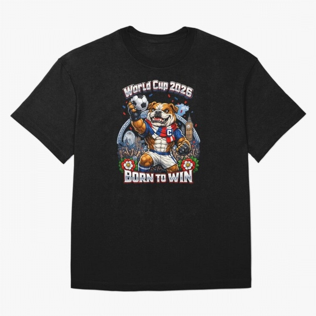 England Bulldog World Cup 2026 Fan Art Classic T-Shirt Follow Every Goal of Global Football Passion for FIFA World Cup 2026 USA Canada Mexico, Inspired by Neymar, Haaland and Cristiano Ronaldo, England, Worldwide Fan Energy, Dramatic Goals, Stadium