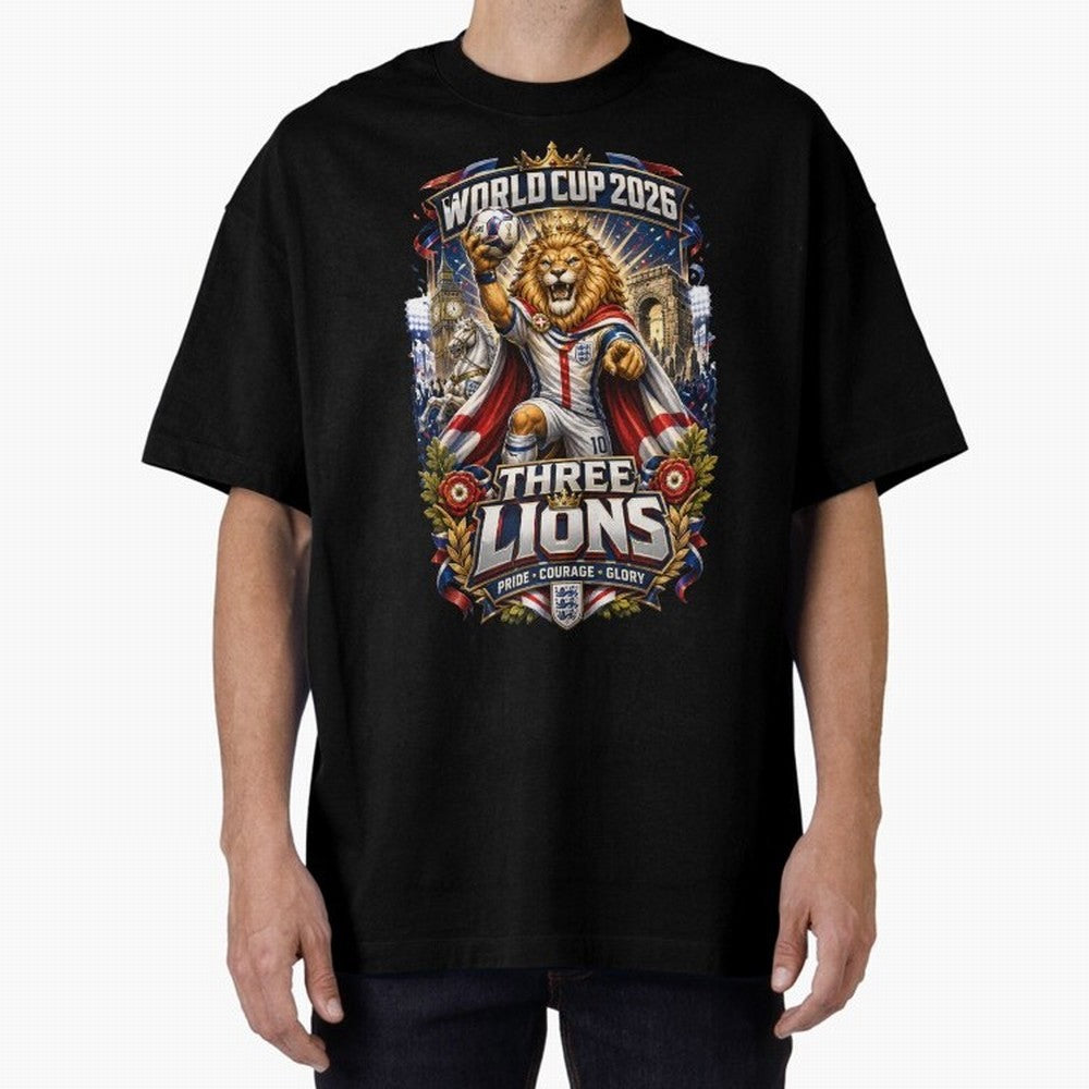 Three Lions World Cup 2026 Classic T-Shirt Show Fan Pride Across FIFA World Cup 2026 Group Stage Spirit, Built around Spain, Mbappe and Neymar, Vintage Soccer Flavor, Modern Football Stars, National Flags and Final Night Emotion; Perfect for